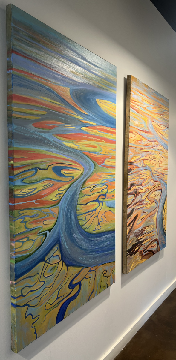 Rising Tide & King Tide (at CCL) EACH 60" x 36" oil on canvas $9,375