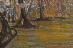 Cypress Swamp 6" x 30" oil on panel framed $1,075
