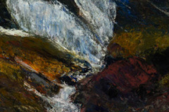 Feather Woman Falls II 48" x 12" oil on canvas, Glacier National Park $2,500